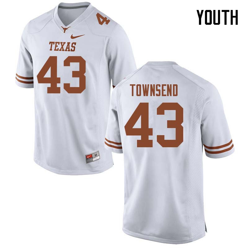 Youth #43 Cameron Townsend Texas Longhorns College Football Jerseys Sale-White